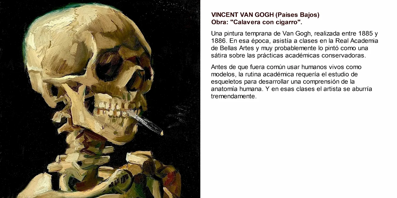 HALLOWEEN — terror/14 VanGogh Calavera Con Cigarro